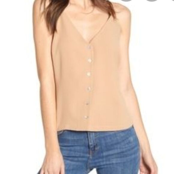 Code X Mode Top Size Button Front Sleeveless Blouse Tank - Picture 1 of 6